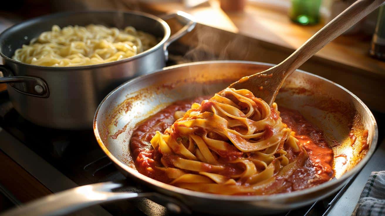 Dlaczego makaron z patelni często smakuje intensywniej niż ten z garnka