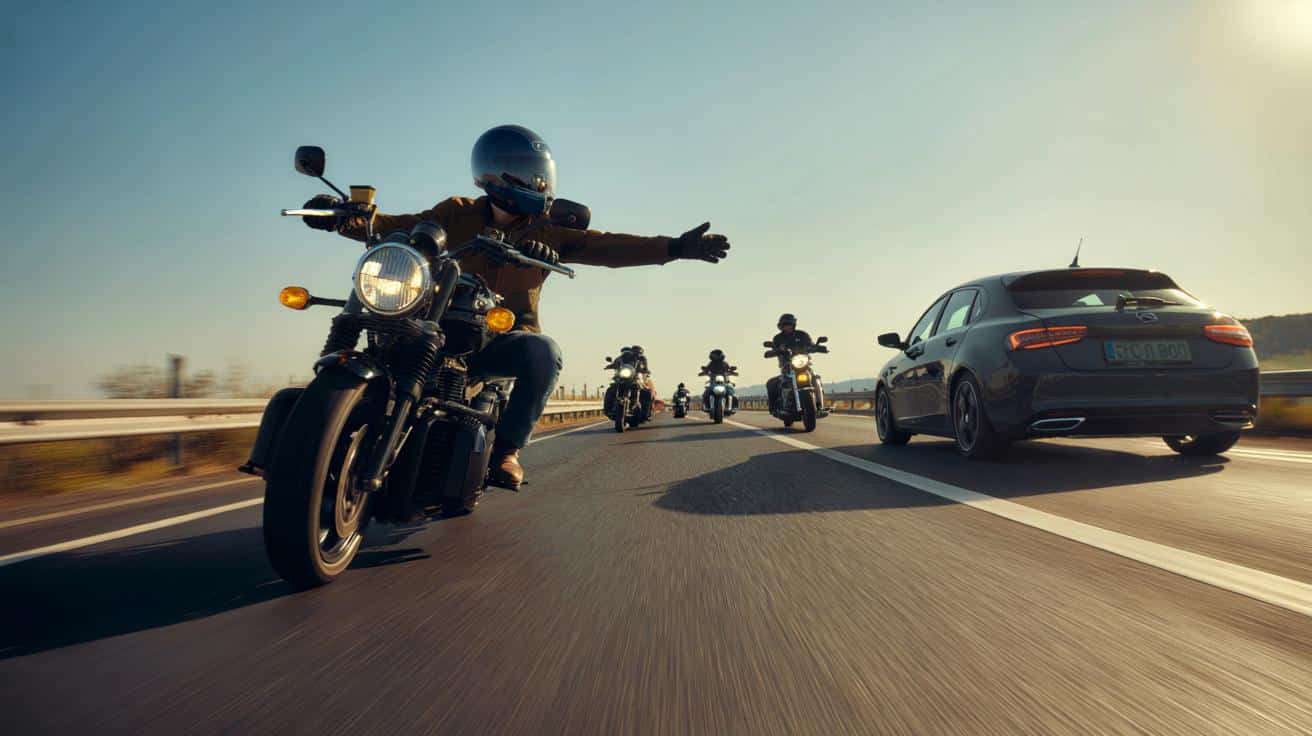 Dlaczego motocykliści wystawiają nogę podczas jazdy? Wyjaśniamy znak z drogi