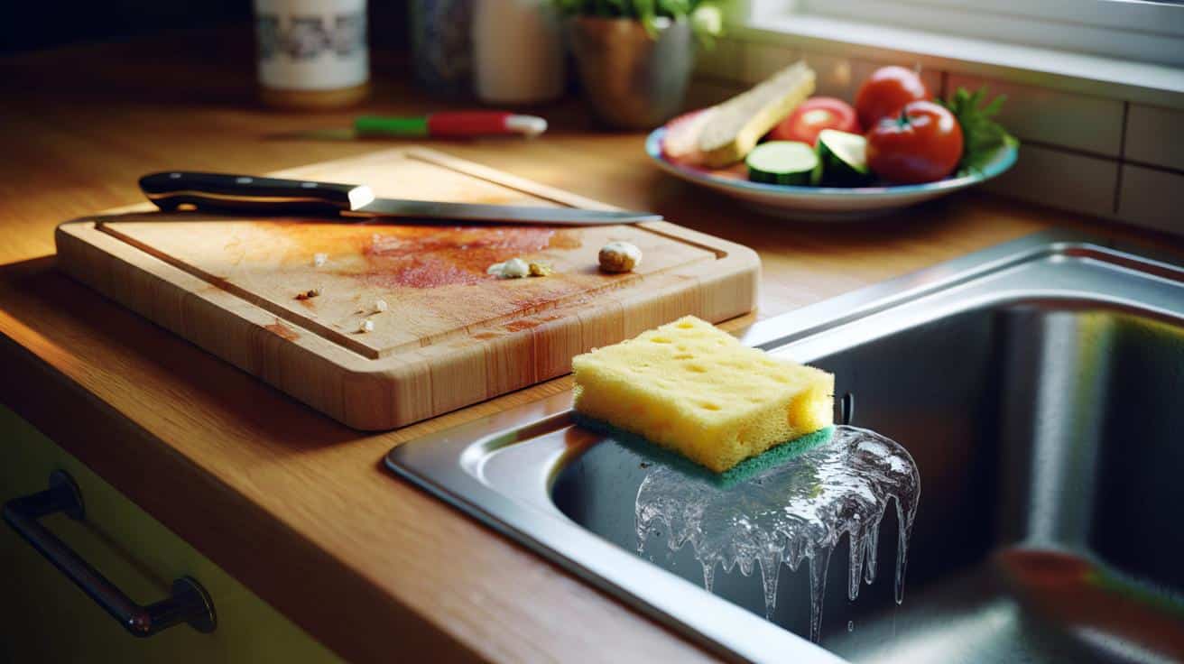 Dlaczego nie należy czyścić deski do krojenia gąbką kuchenną