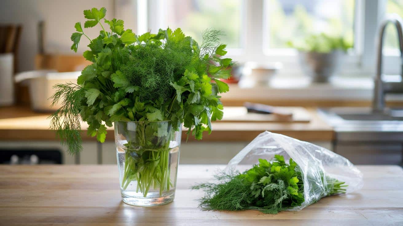 Dlaczego przechowywanie ziół w szklance z wodą wydłuża ich świeżość