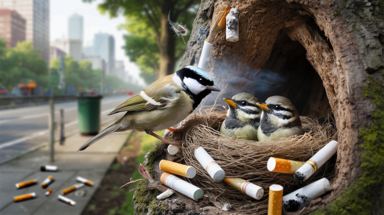 Dlaczego ptaki oplatają gniazda niedopałkami? Zaskakujące skutki dla zdrowia