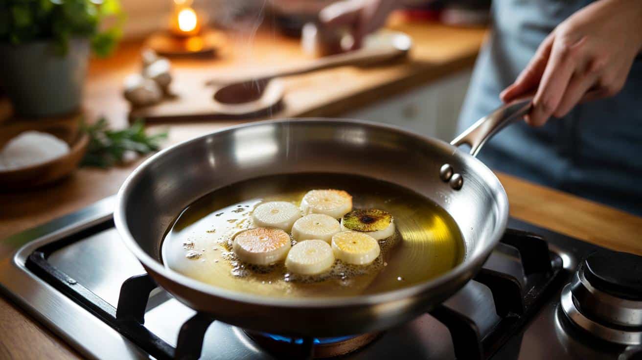 Dlaczego smażony czosnek trzeba pilnować aby nie stał się gorzki