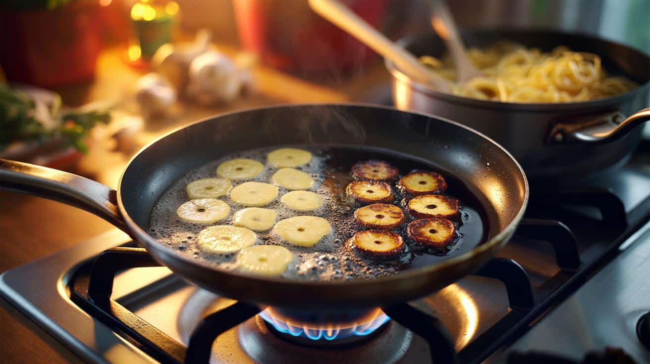 Dlaczego smażony czosnek trzeba pilnować aby nie zrobił się gorzki