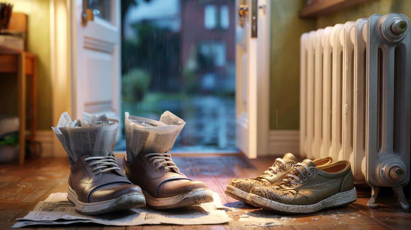 Dlaczego warto wkładać gazetę do wilgotnych butów zamiast suszyć je przy kaloryferze