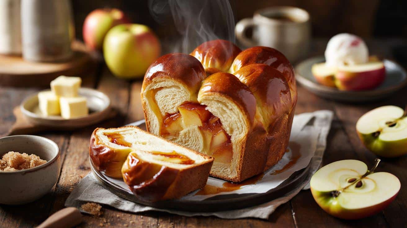 Domowa brioche z karmelizowanymi jabłkami: prosty deser jak z rzemieślniczej piekarni