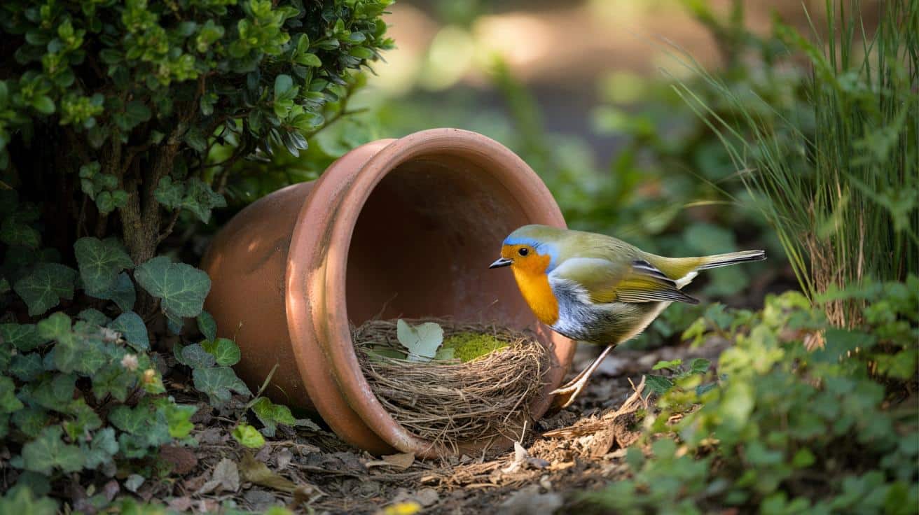 Doniczka z gliny zamiast budki: prosty trik na przyciągnięcie rudzika