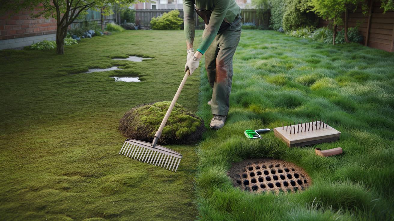 Dwa proste narzędzia, które odmienią zbitą, zamchloną trawę w gęsty trawnik