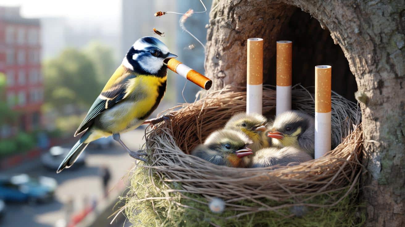 Dym z papierosów w gniazdach ptaków: ochrona przed kleszczami czy cicha trucizna?