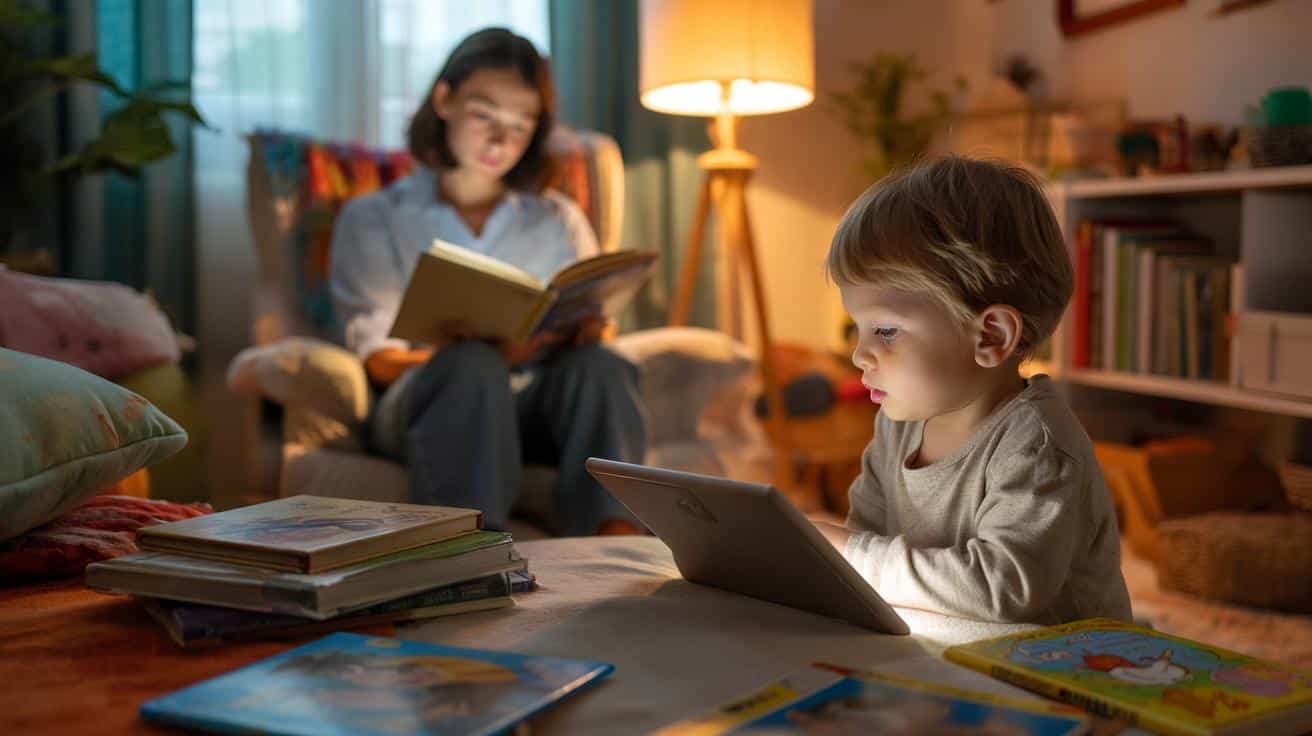 Dziecko, które widzi rodzica z książką, dostaje dar, którego tablet nie da