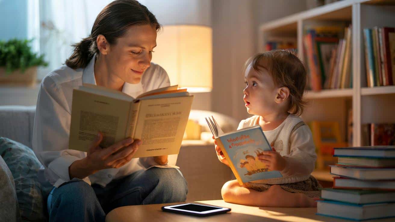 Dziecko, które widzi rodzica z książką, dostaje dar, którego telefon nie da