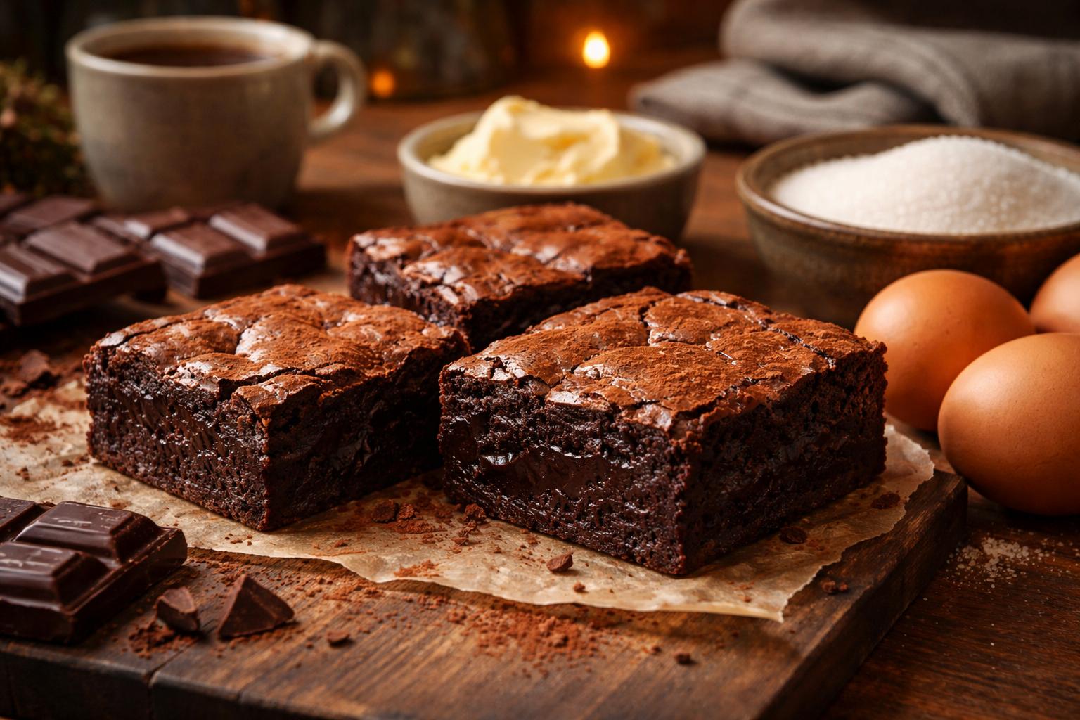 Ekspresowe brownie bez mąki: 4 składniki i głęboki smak czekolady