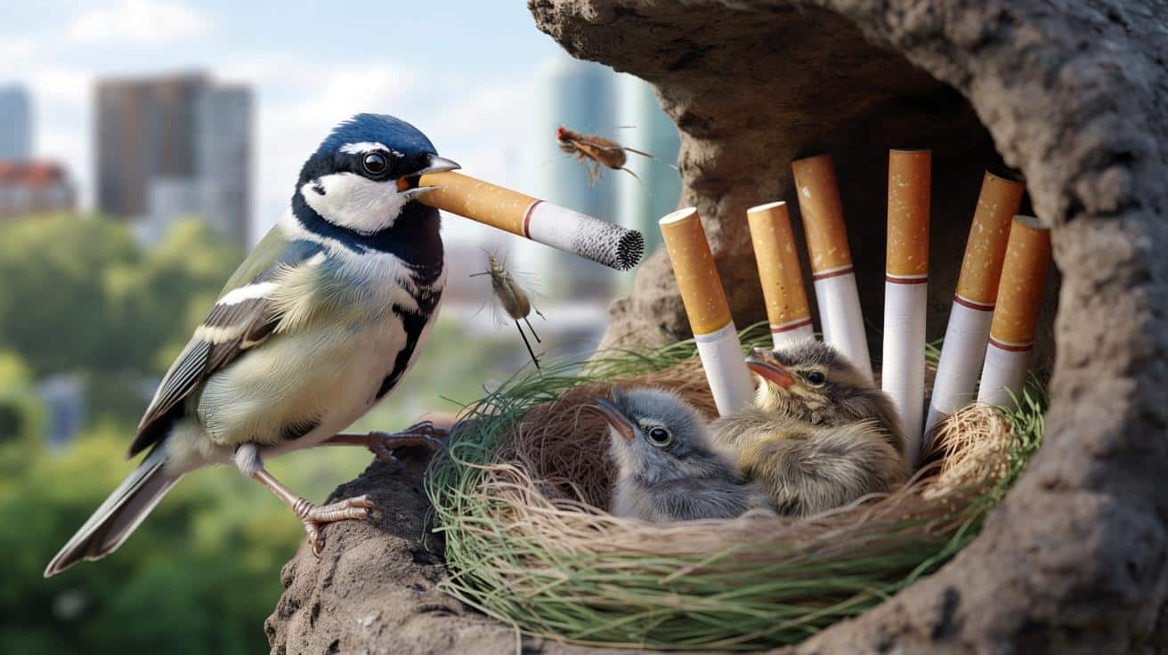 Fimy papierosów w ptasich gniazdach: nietypowa tarcza przed pasożytami