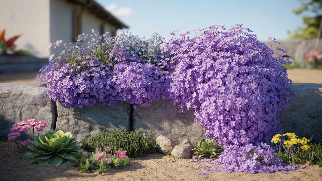 Fioletowa kaskada na murze: ta roślina zamienia beton w ogród