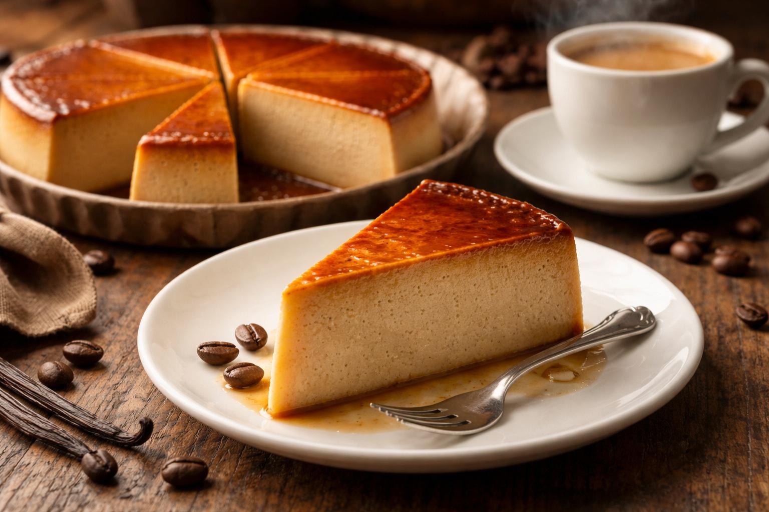 Flan bez spodu z nutą kawy – prosty deser, który robi wrażenie