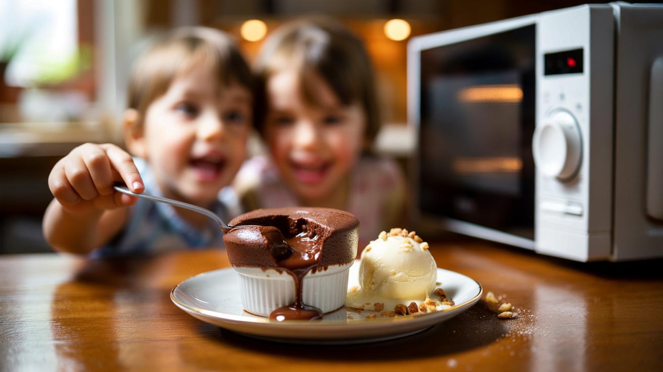 Fondant czekoladowy z mikrofalówki w 8 minut. Dzieci proszą o dokładkę
