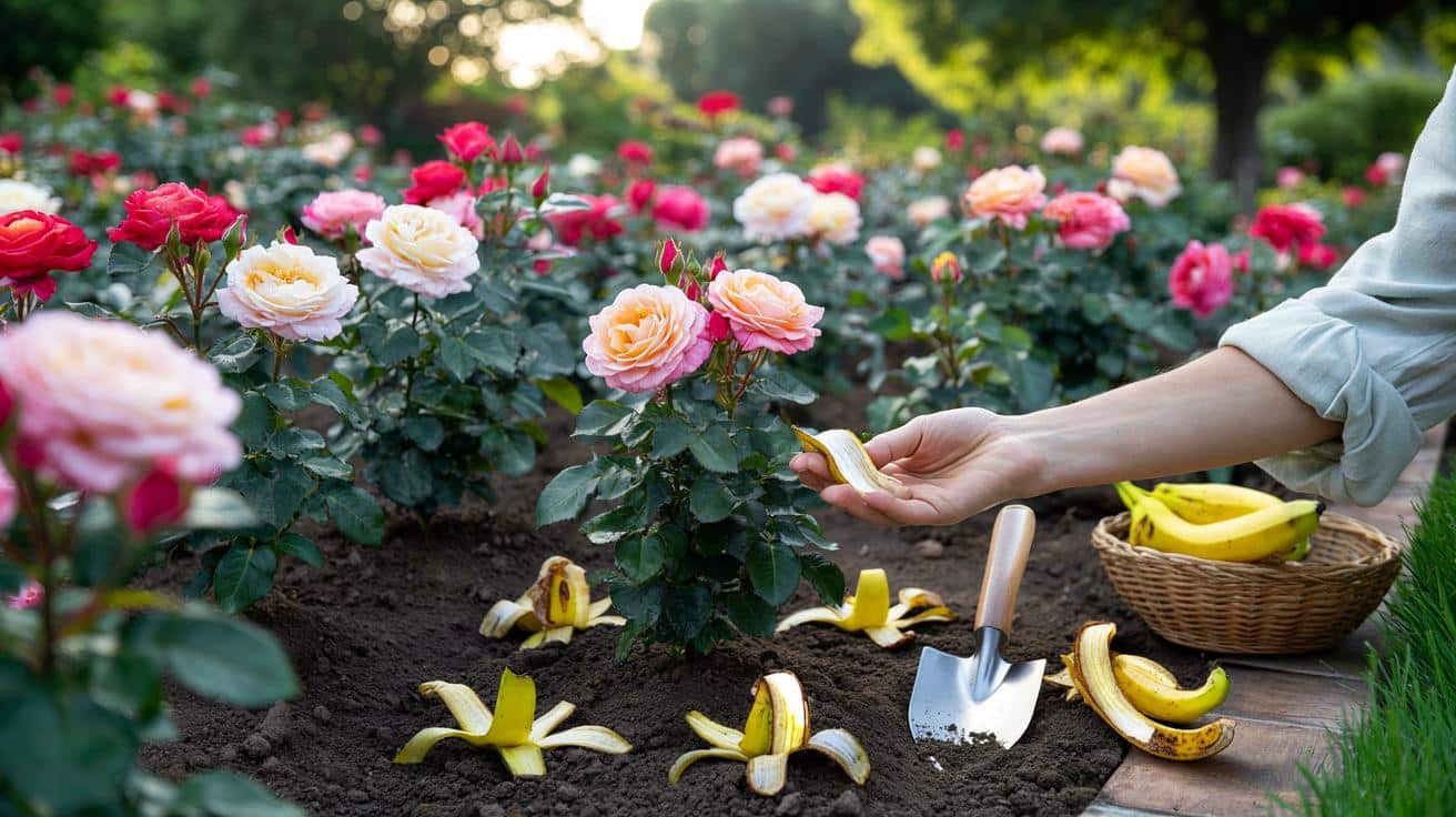 Genialer Küchen-Trick: Mit Bananenschalen blühen Rosen fast ohne Pause