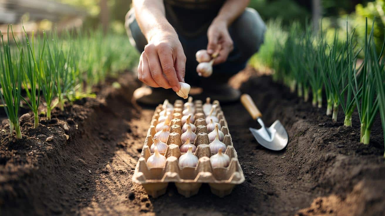Genialnie prosty trik z wytłoczką po jajkach: idealne odstępy dla czosnku bez mierzenia