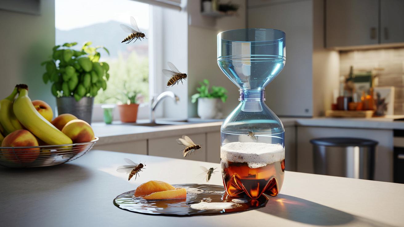 Genialny patent na muchy w kuchni. Wystarczy jedna pusta butelka