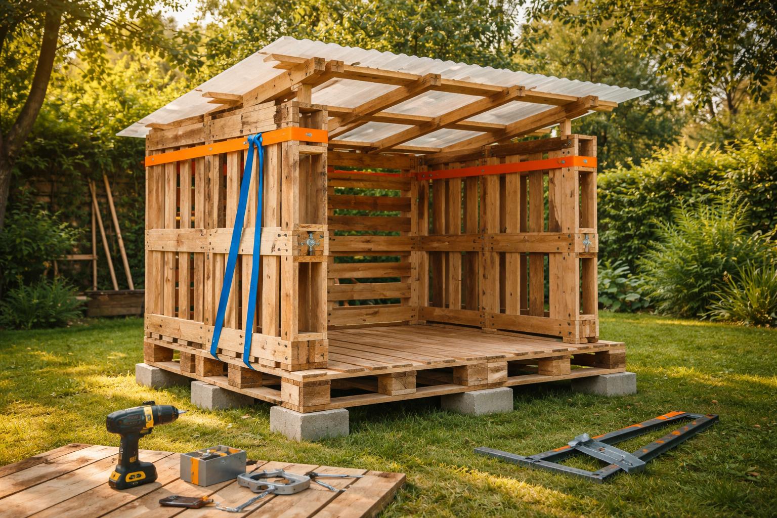 Genialny trik na domek z palet bez ani jednego gwoździa