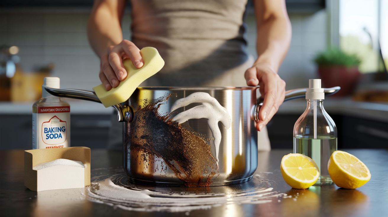 Genialny trik na przypalone garnki i patelnie. Bez drapania i chemii