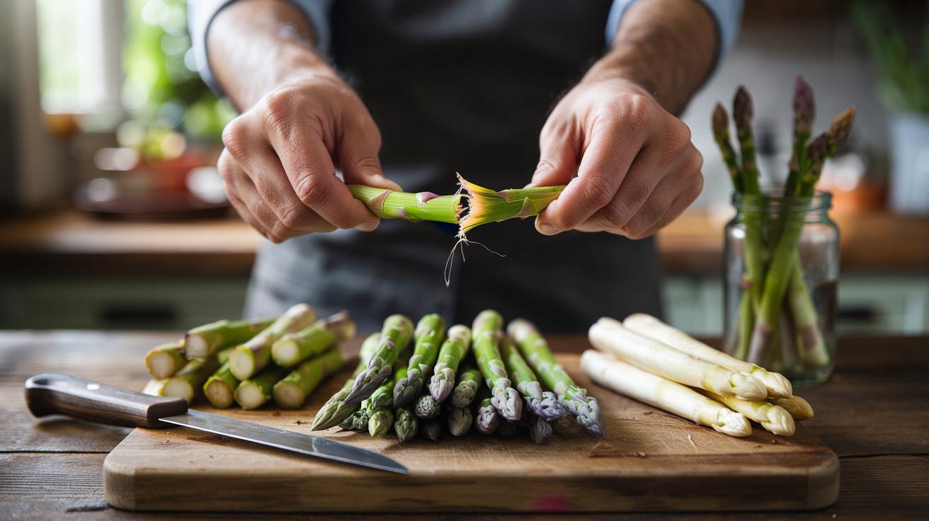 Genialny trik na szparagi bez noża: gdzie naprawdę powinny pękać?