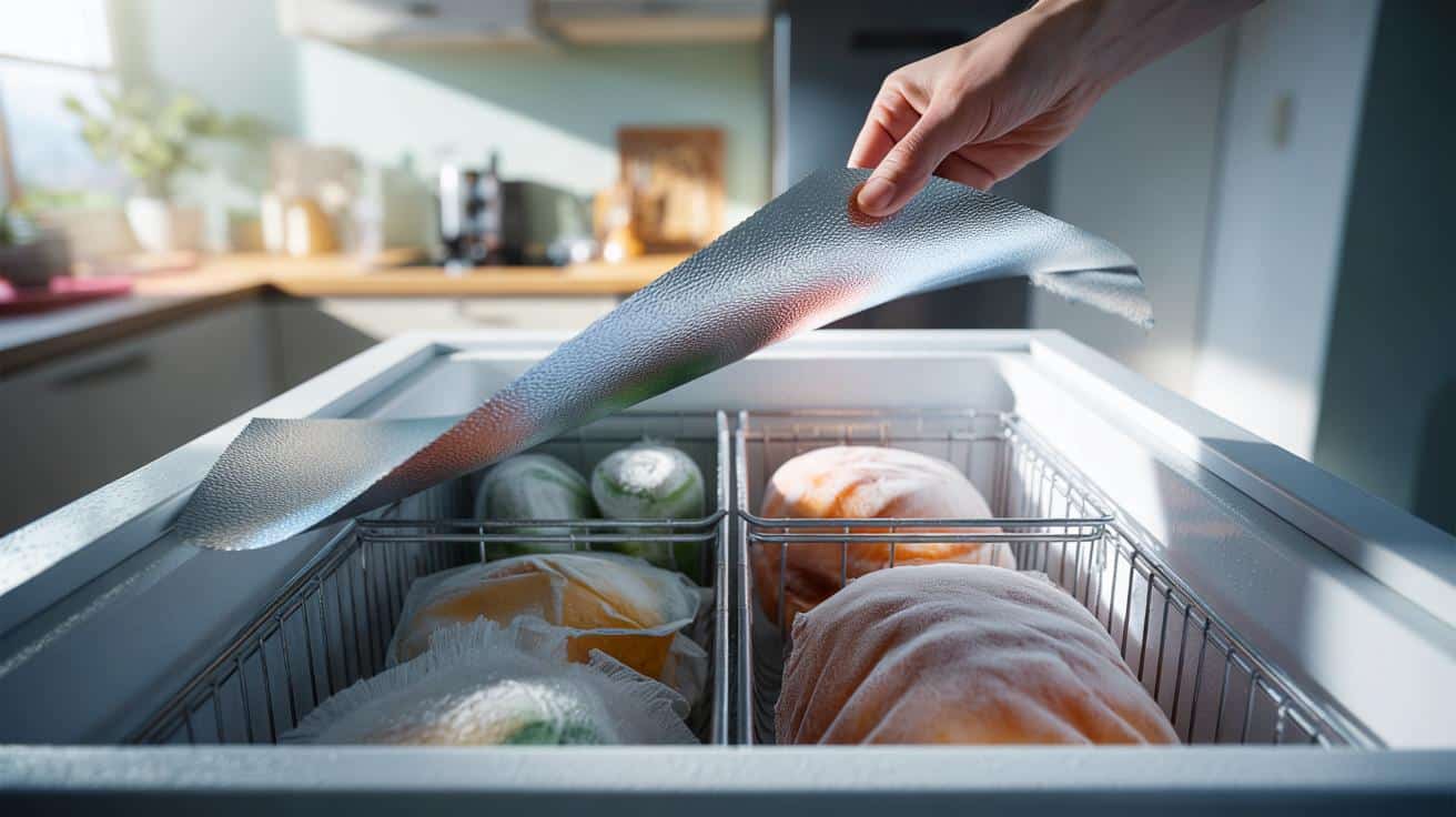 Genialny trik z folią aluminiową w zamrażarce: mniej lodu, niższy rachunek