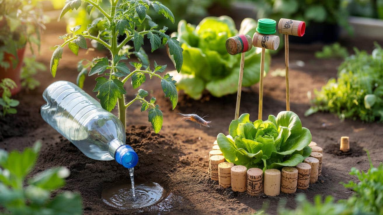 Genialny trik z korkami po butelkach: mniej podlewania, zero ślimaków w warzywniku