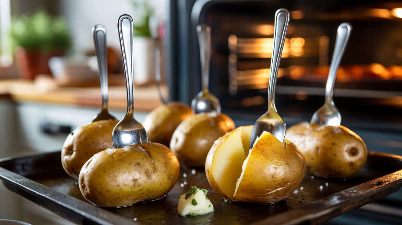 Genialny trik z łyżeczką: pieczone ziemniaki gotowe dwa razy szybciej