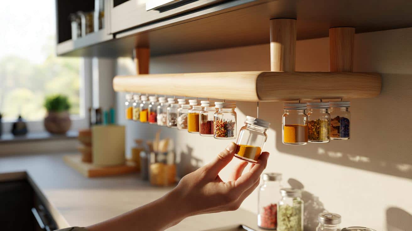 Genialny trik z małymi słoiczkami: porządek w przyprawach i drobiazgach bez zajmowania miejsca