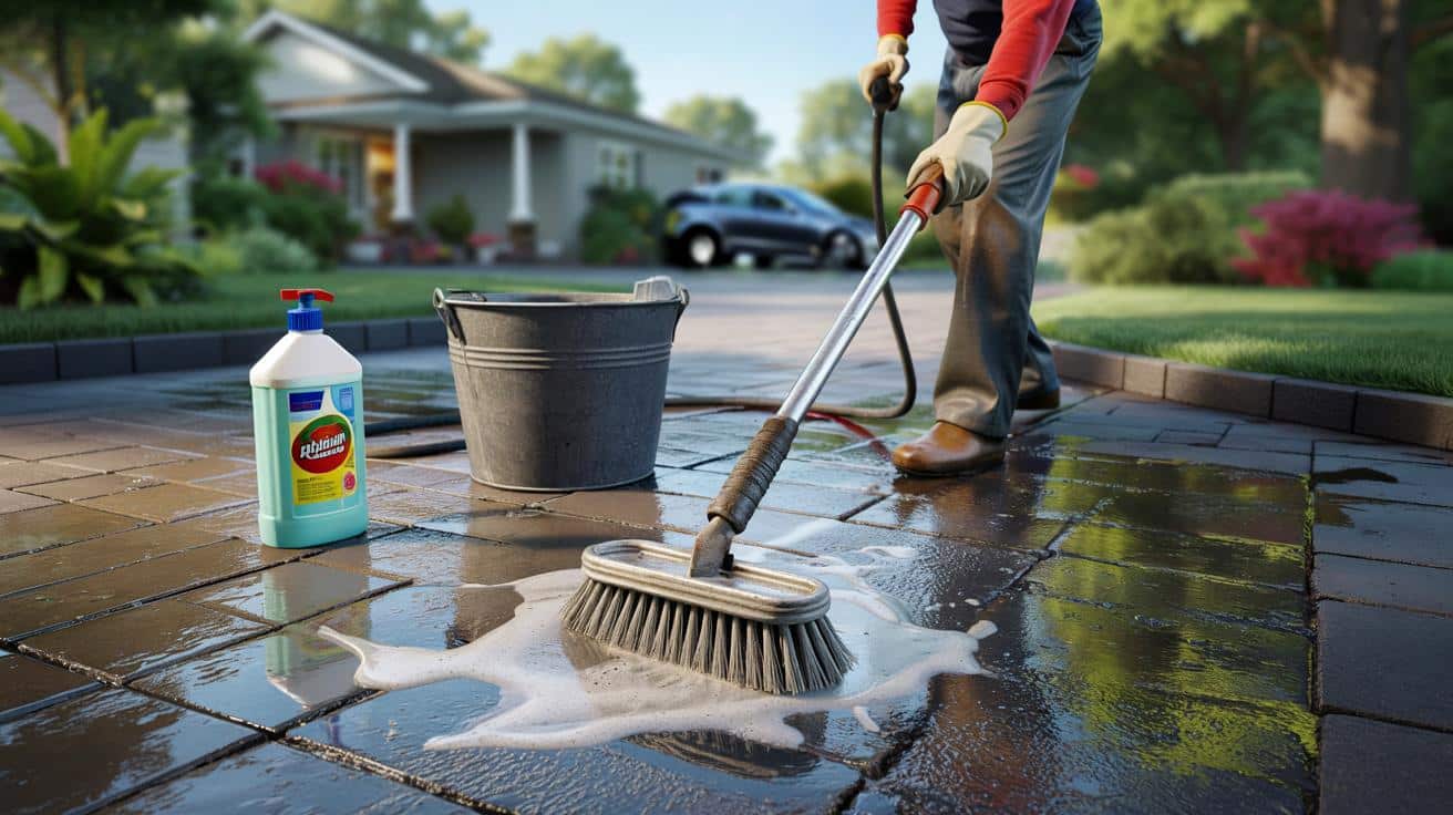 Genialny trik z mopem kuchennym zamiast myjki ciśnieniowej do podjazdu