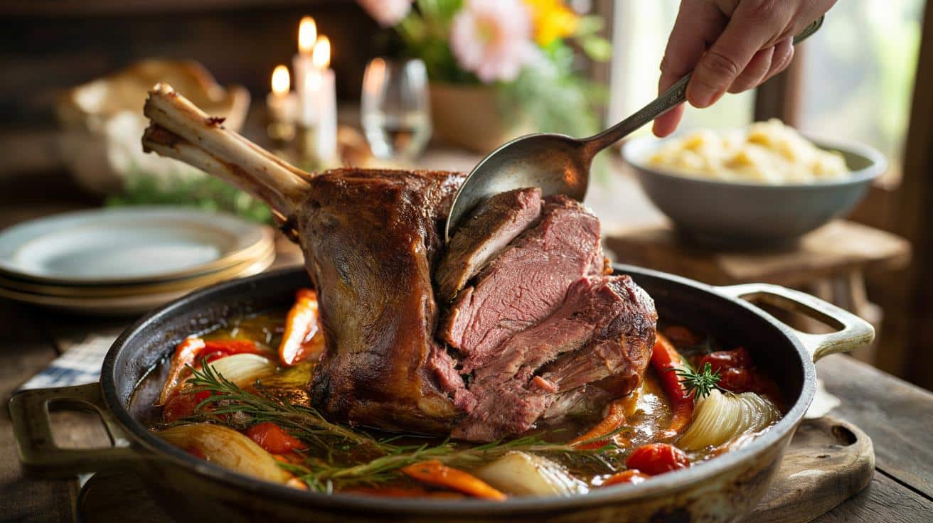 Gigot jagnięcy z pieca tak miękki, że nakładasz go łyżką