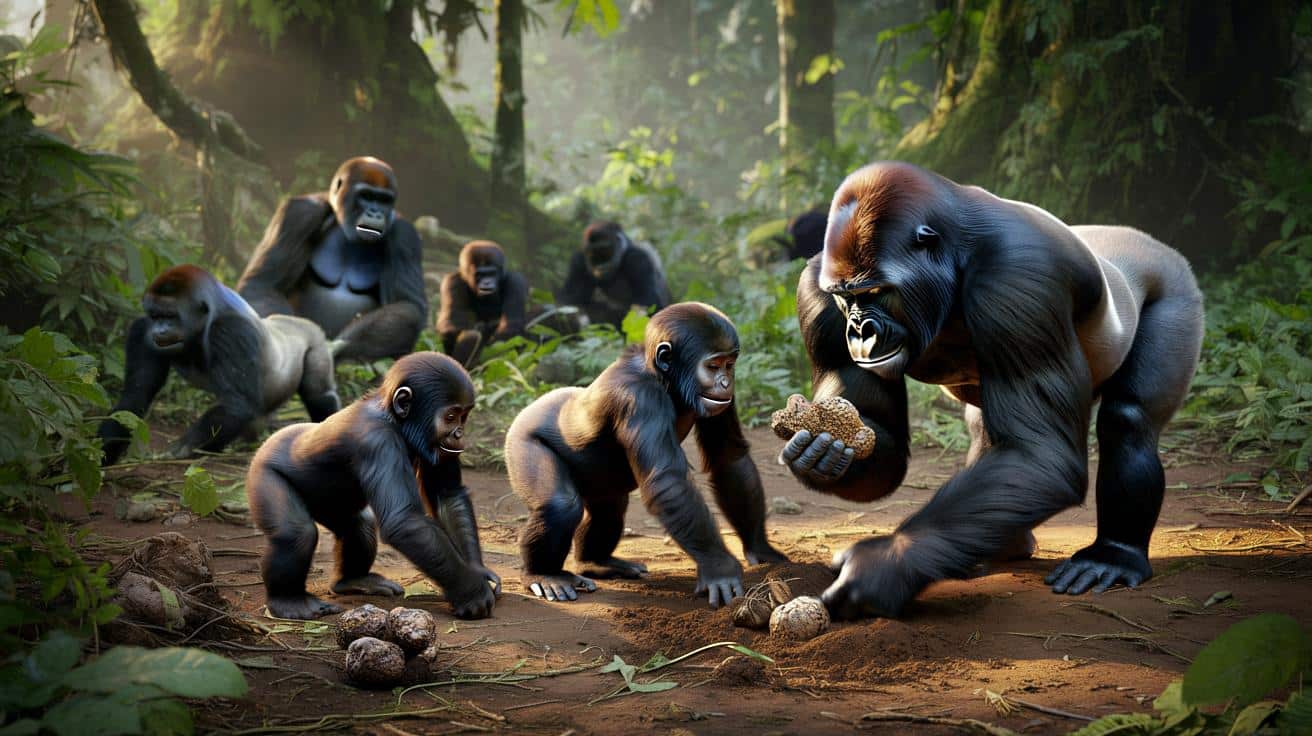 Goryle z Konga mają własną „kuchnię”: naukowcy zaskoczeni smakiem na trufle