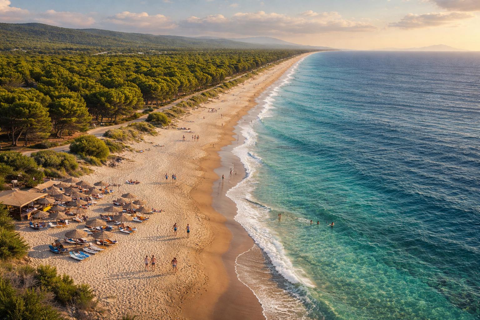 Grecka plaża Monolithi: 22 km piasku, który zachwyca przez cały rok