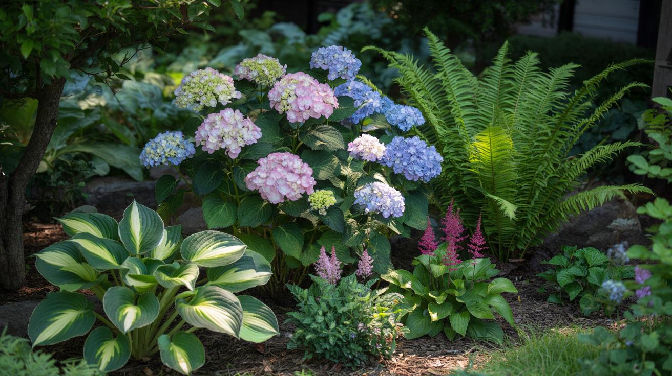 Hortensje słabo kwitną? Posadź obok te 3 rośliny cienia