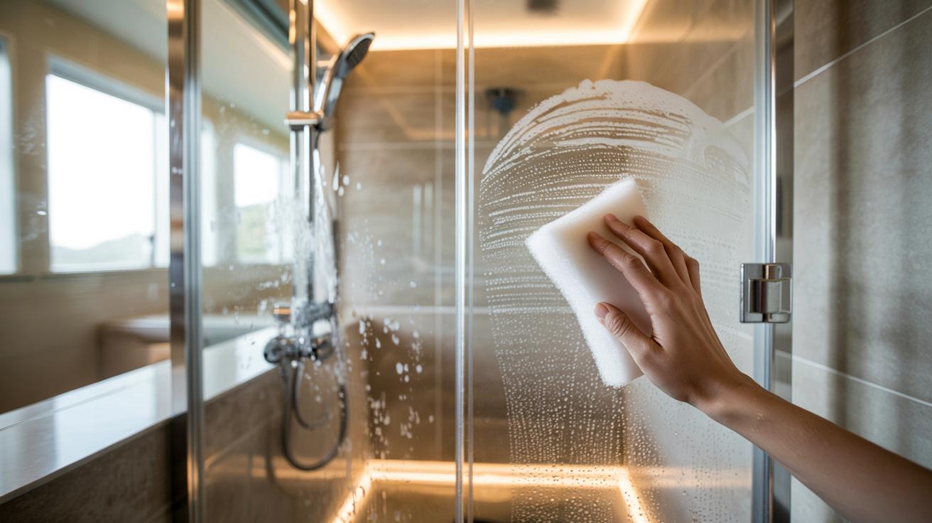 Hotelowy trik na lśniącą kabinę prysznicową: jedna gąbka, zero smug