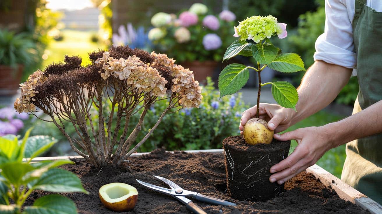 Hydrangea jak nowy: sprytna sztuczka z ziemniakiem ratuje „spalone” krzewy
