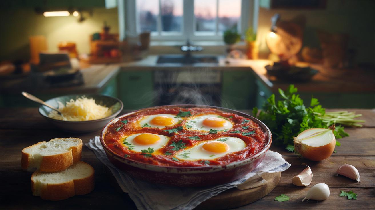 Jajka zapiekane w pomidorach z piekarnika: najprostsza kolacja na chłodny marzec