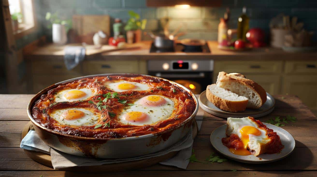 Jajka zapiekane w pomidorach z piekarnika – prosty obiad z tego, co masz w szafce