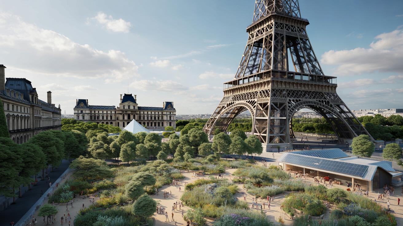 Jak będzie wyglądać Paryż w 2050 roku? Wieża Eiffla i Luwr w wersji eko
