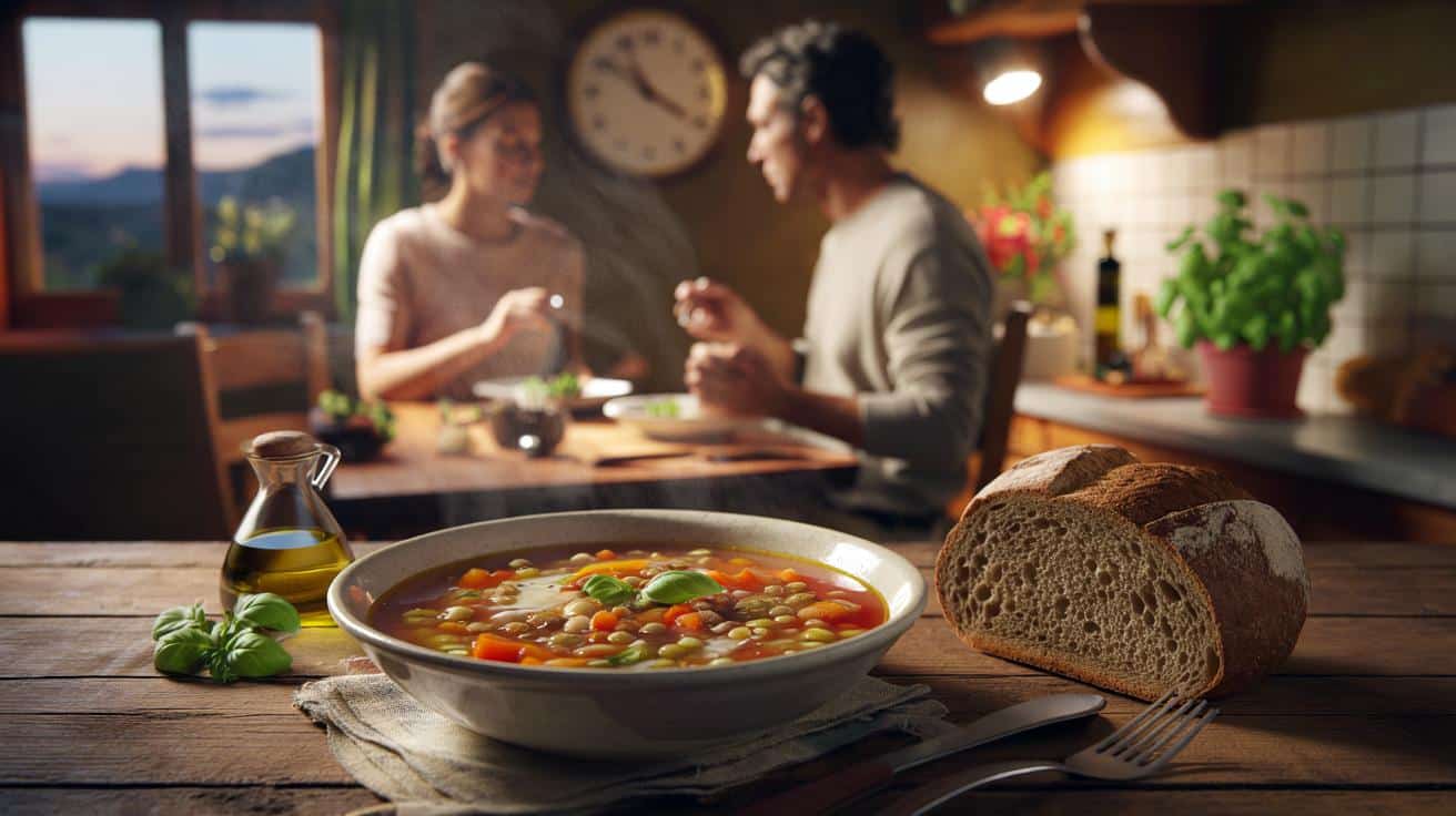 Jak jedzą Włosi wieczorem, żeby chudnąć: ciepła zupa i pełnoziarnisty chleb