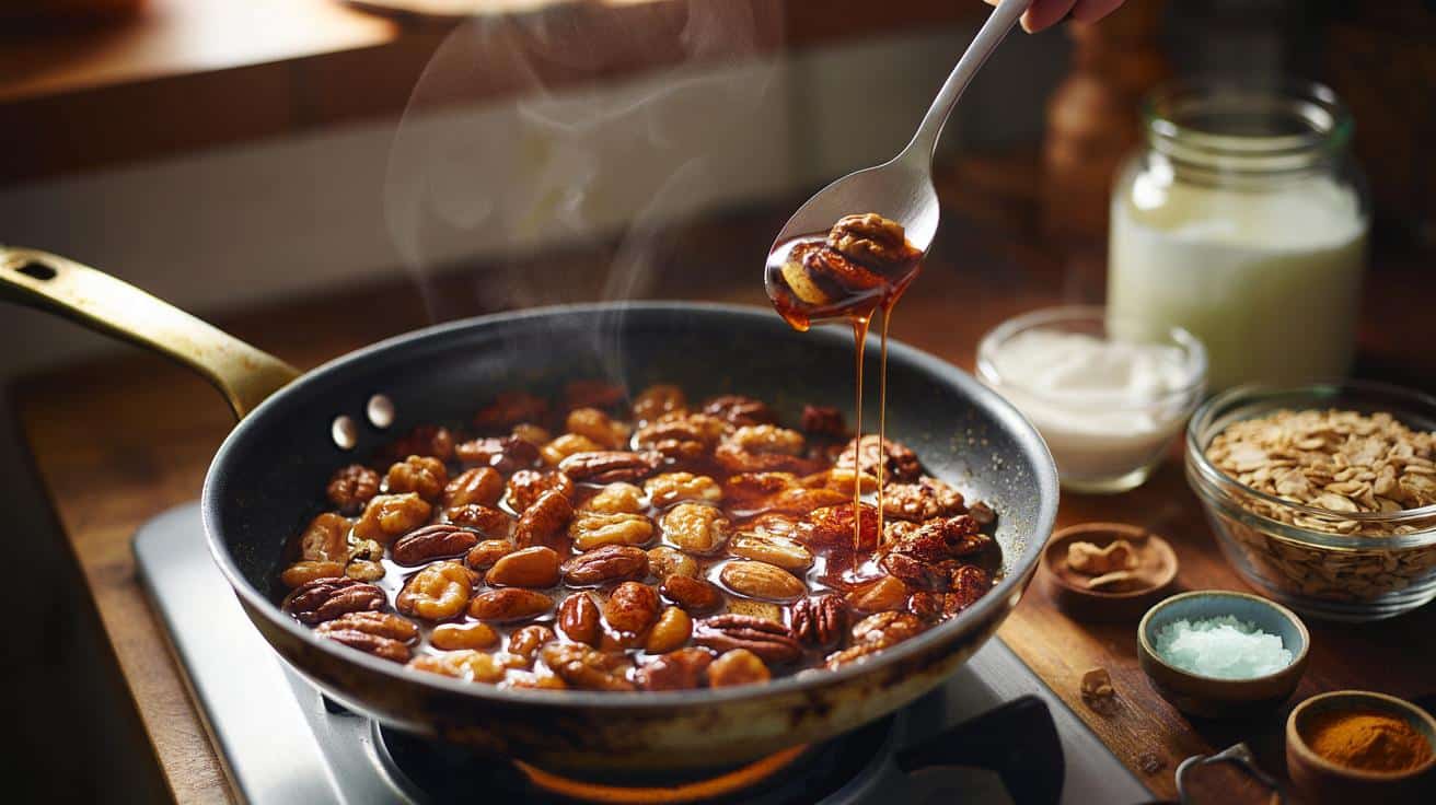Jak karmelizować orzechy na patelnię w pięć minut, żeby miały idealny błysk i smak