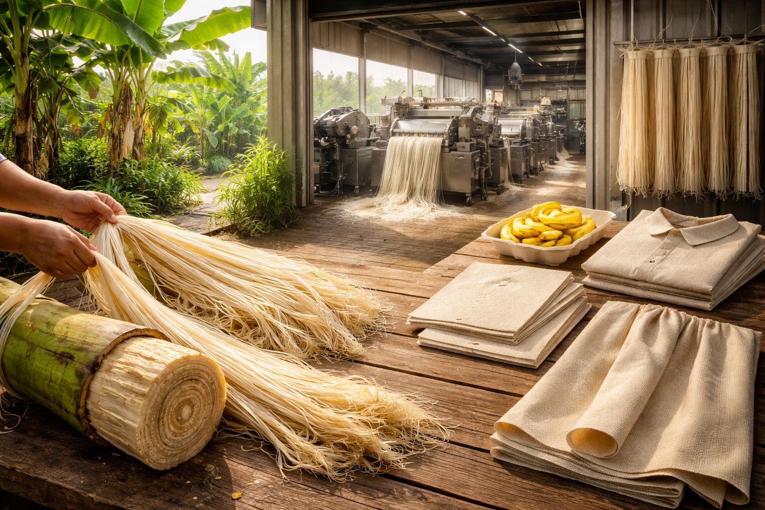 Jak liście po bananach zamieniają się w tkaniny, papier i opakowania