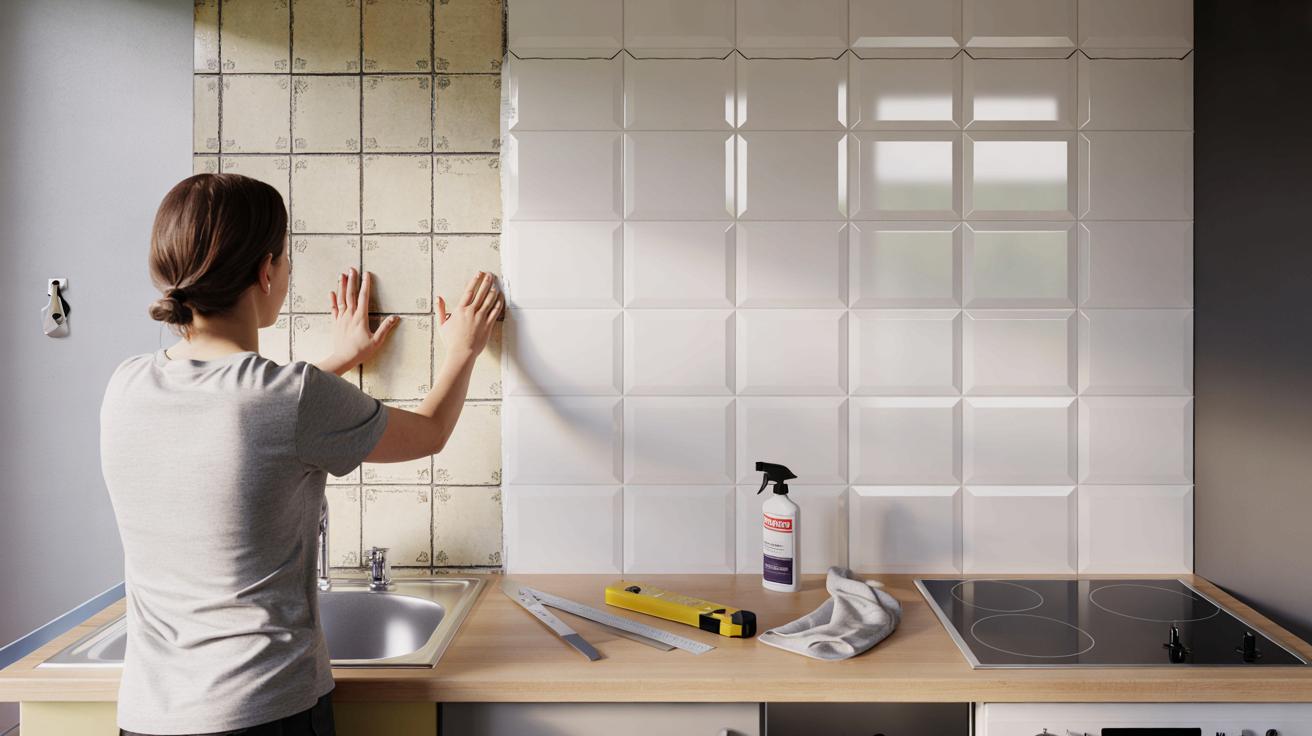 Jak odmienić kuchnię w wynajmie: trik na nową ścianę nad blatem bez kucia