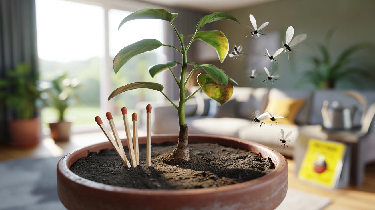 Jak pozbyć się muszek z doniczek? Prosty trik zapałkowy z kwiaciarni