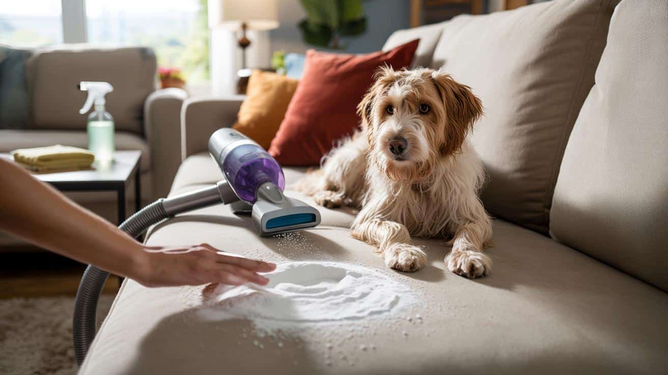 Jak pozbyć się zapachu mokrego psa z kanapy bez prania tapicerki