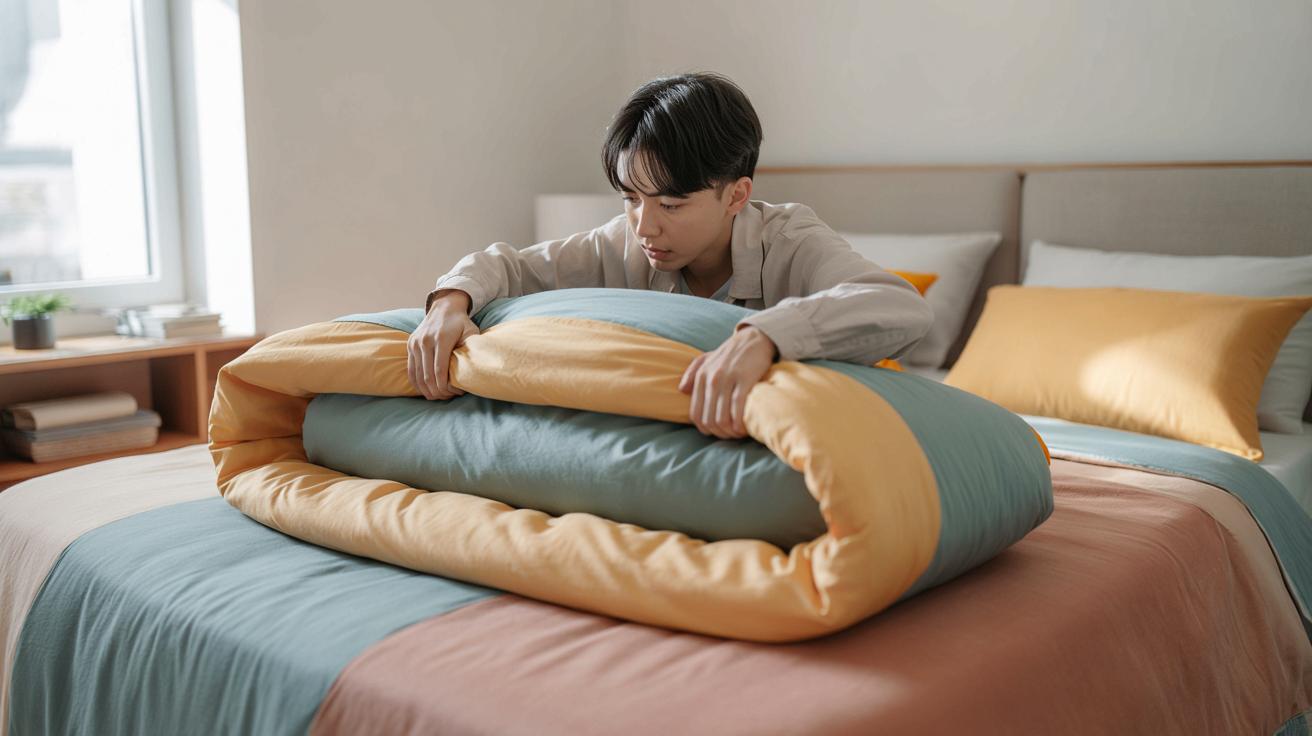 Jak szybko założyć pościel? Sprytny trik „burrito” robi różnicę