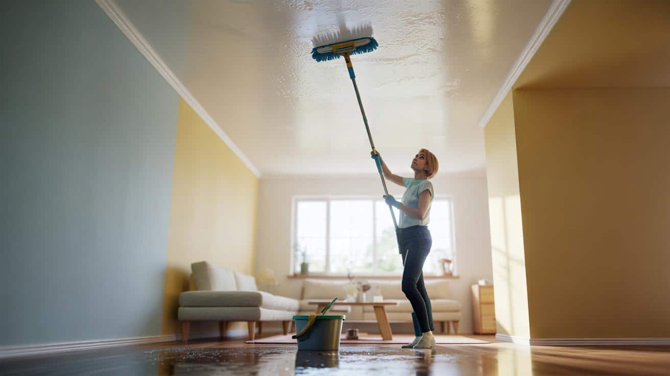 Jak umyć ściany i sufit w 30 minut bez drabiny: prosty domowy trik