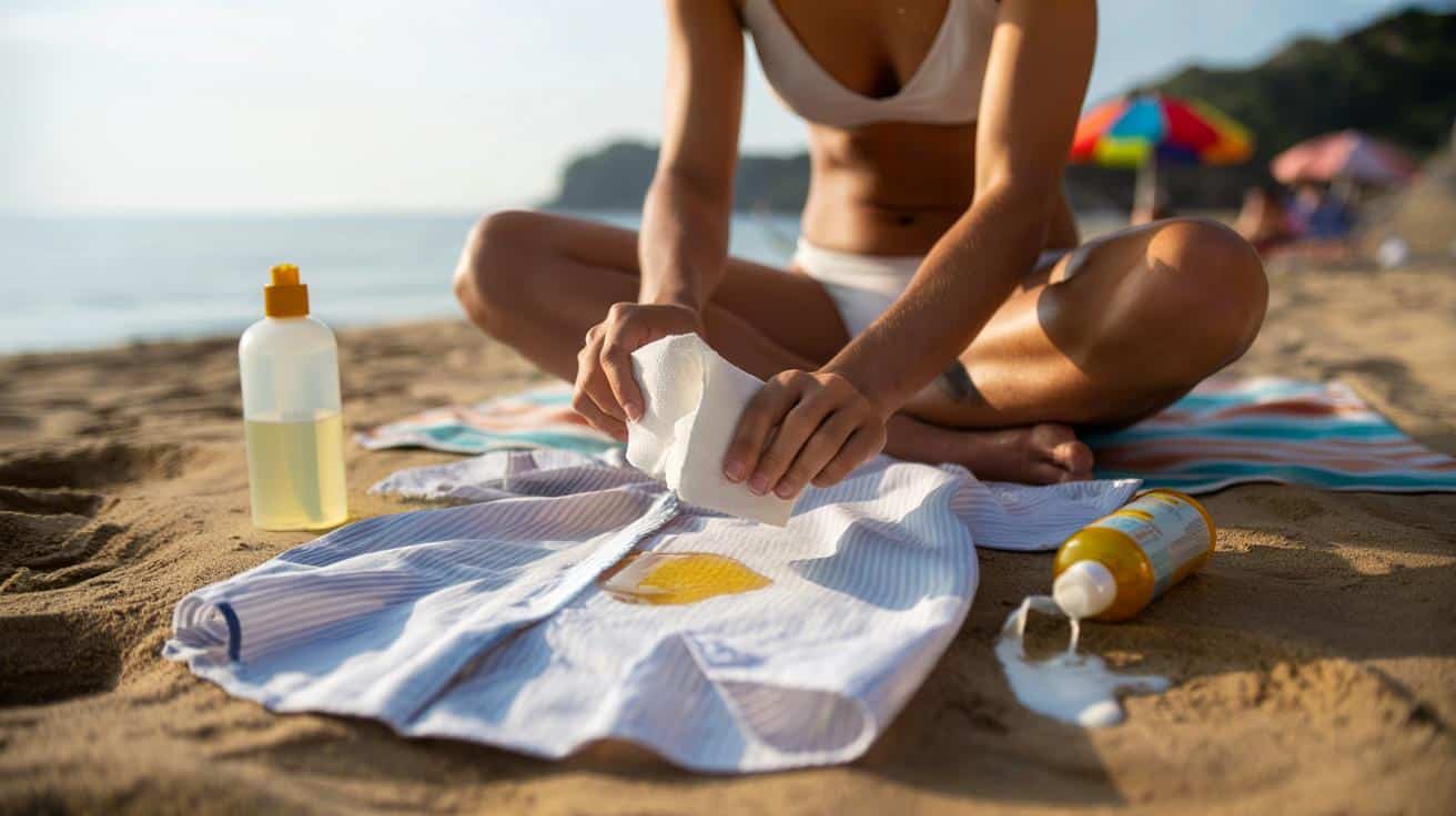 Jak usunąć plamę z olejku do opalania z ubrań