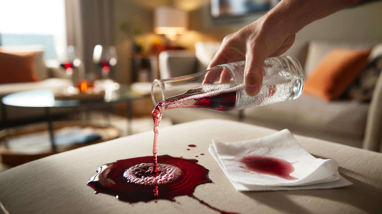 Jak usunąć plamy z czerwonego wina zanim wyschną używając tylko jednego składnika