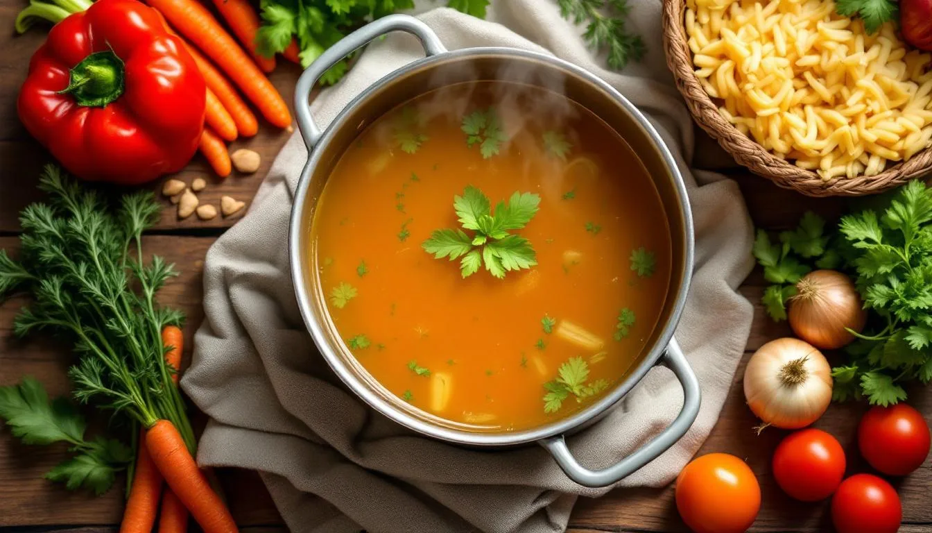Jak uzyskać złoty kolor i głęboki smak domowego bulionu warzywnego